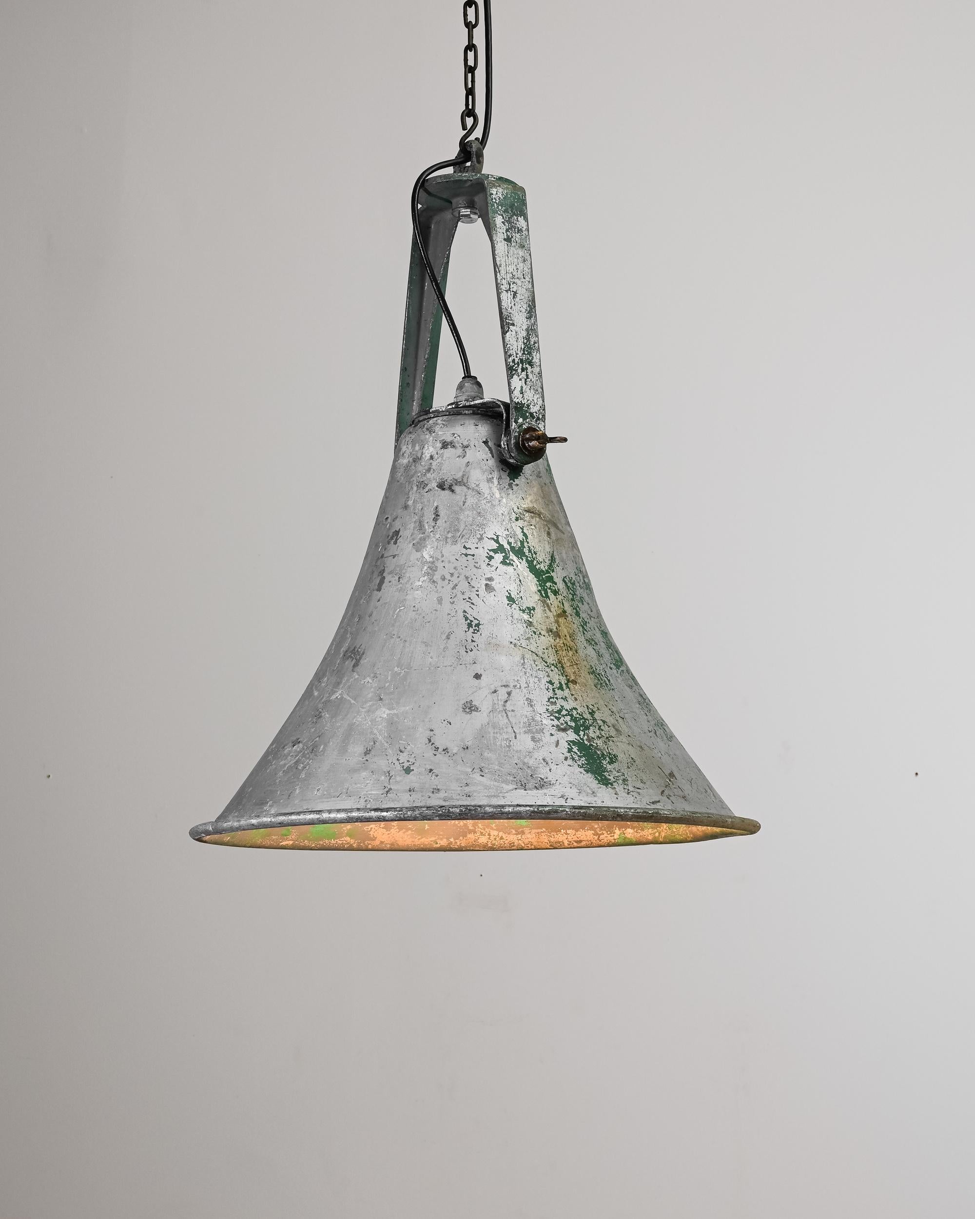 Vintage French Industrial Lamp In Good Condition In High Point, NC