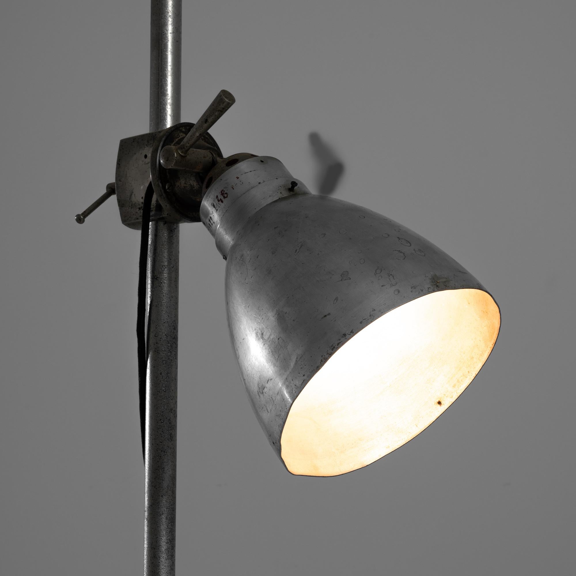Mid-20th Century Vintage French Industrial Metal Floor Lamp For Sale