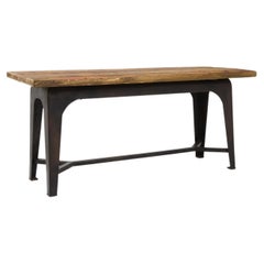 Vintage French Industrial Metal Table