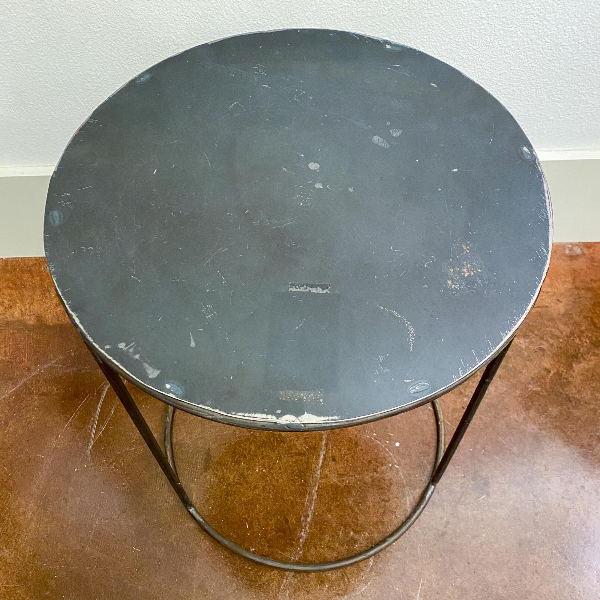 round metal bedside table