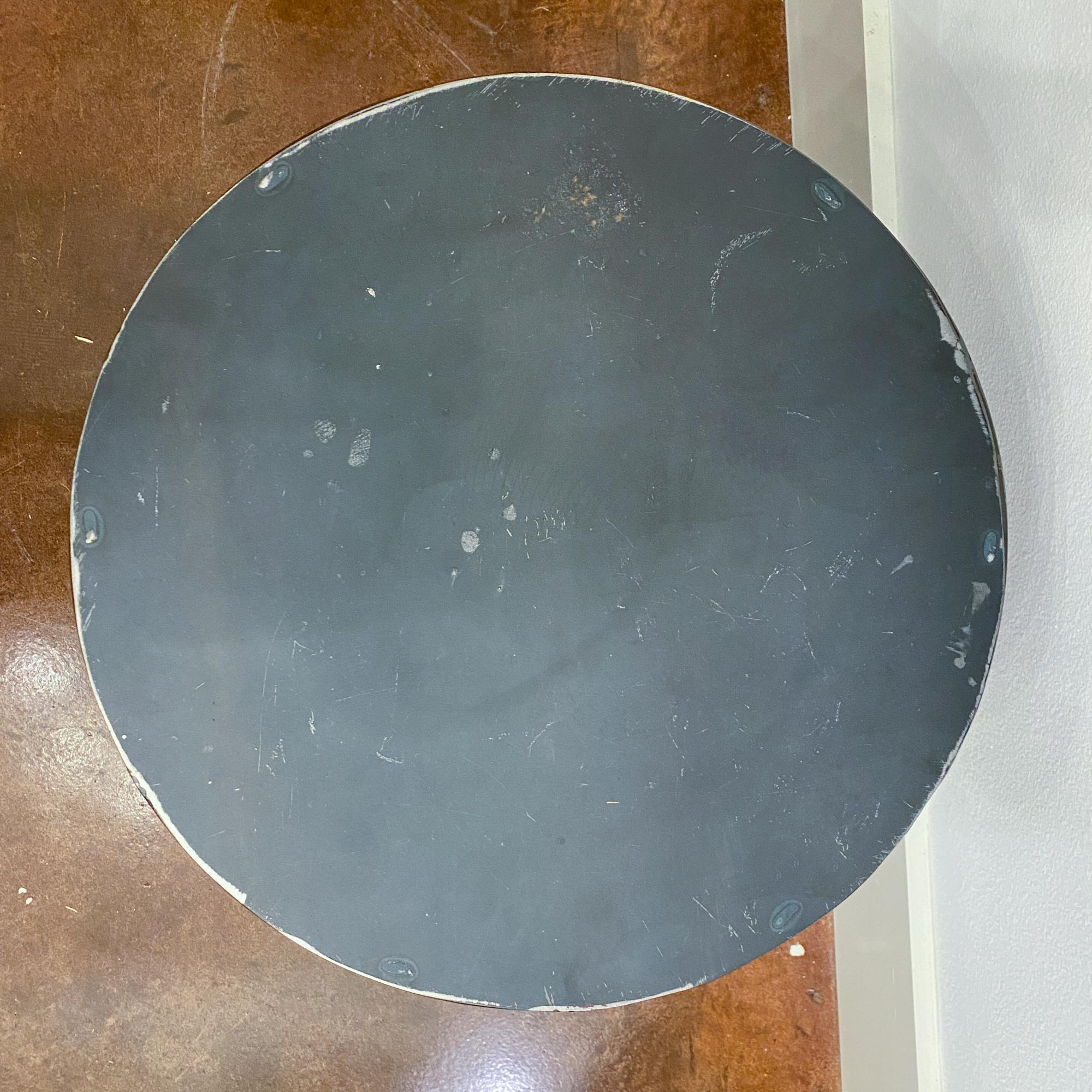 Vintage French Industrial Round Metal Side Table In Good Condition In Houston, TX