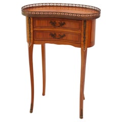 vintage french inlaid rosewood side table in style of Louis XV