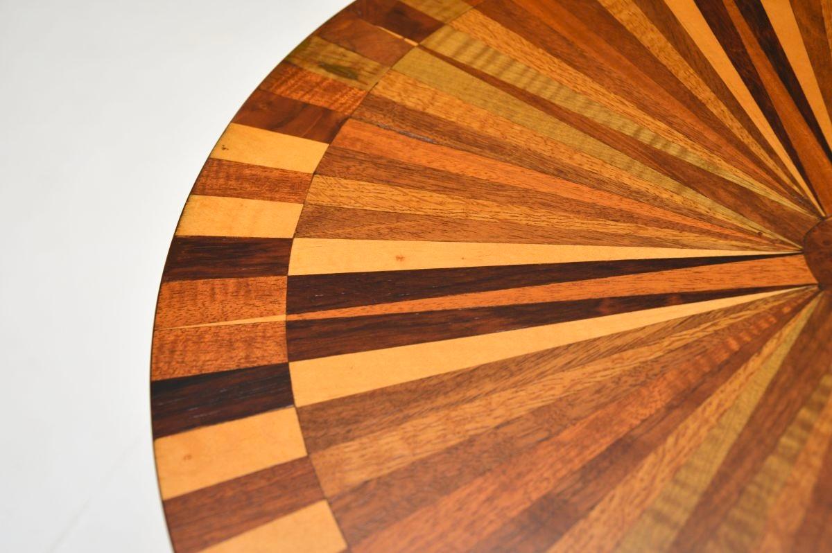 Mid-20th Century Vintage French Inlaid Starburst Side Table