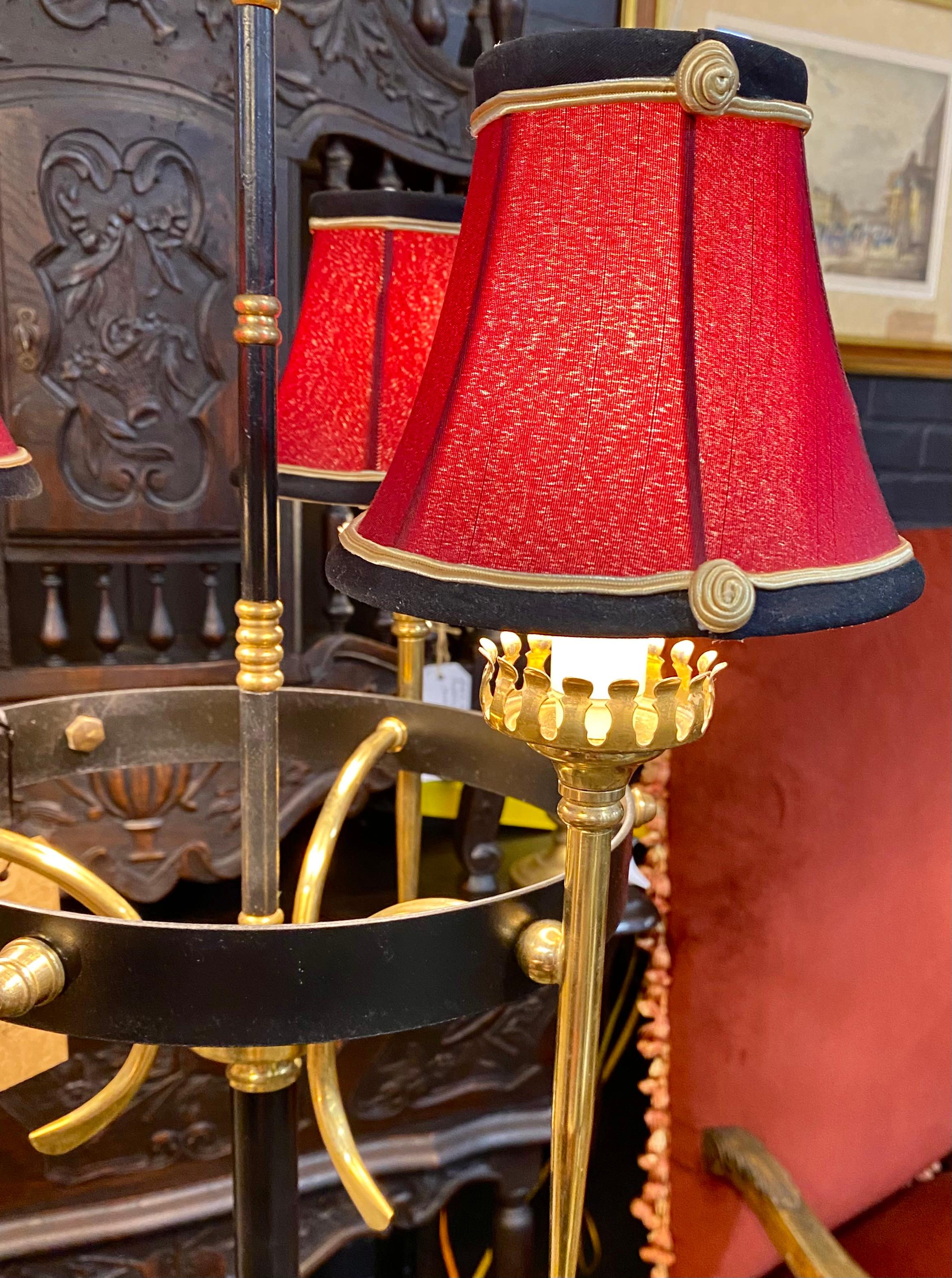 Vintage French Iron and Brass Torchiere Floor Lamp  In Good Condition For Sale In New Orleans, LA