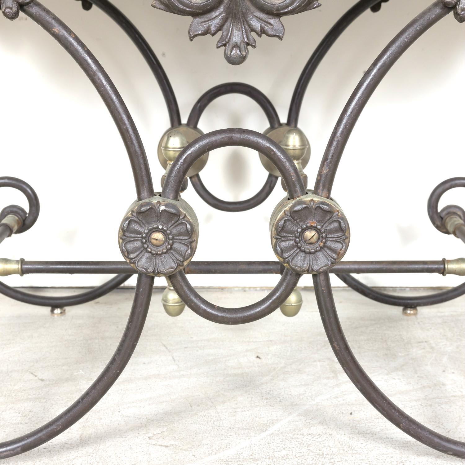 Vintage French Iron and Marble Patisserie or Pastry Table 5