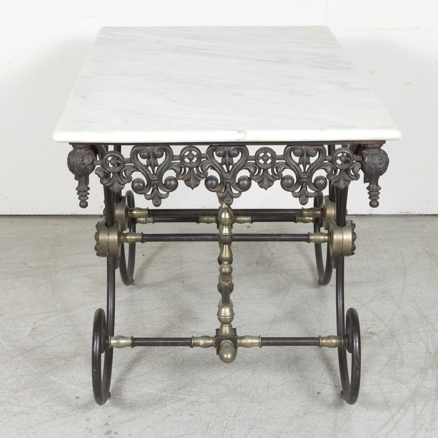 Vintage French Iron and Marble Patisserie or Pastry Table 10