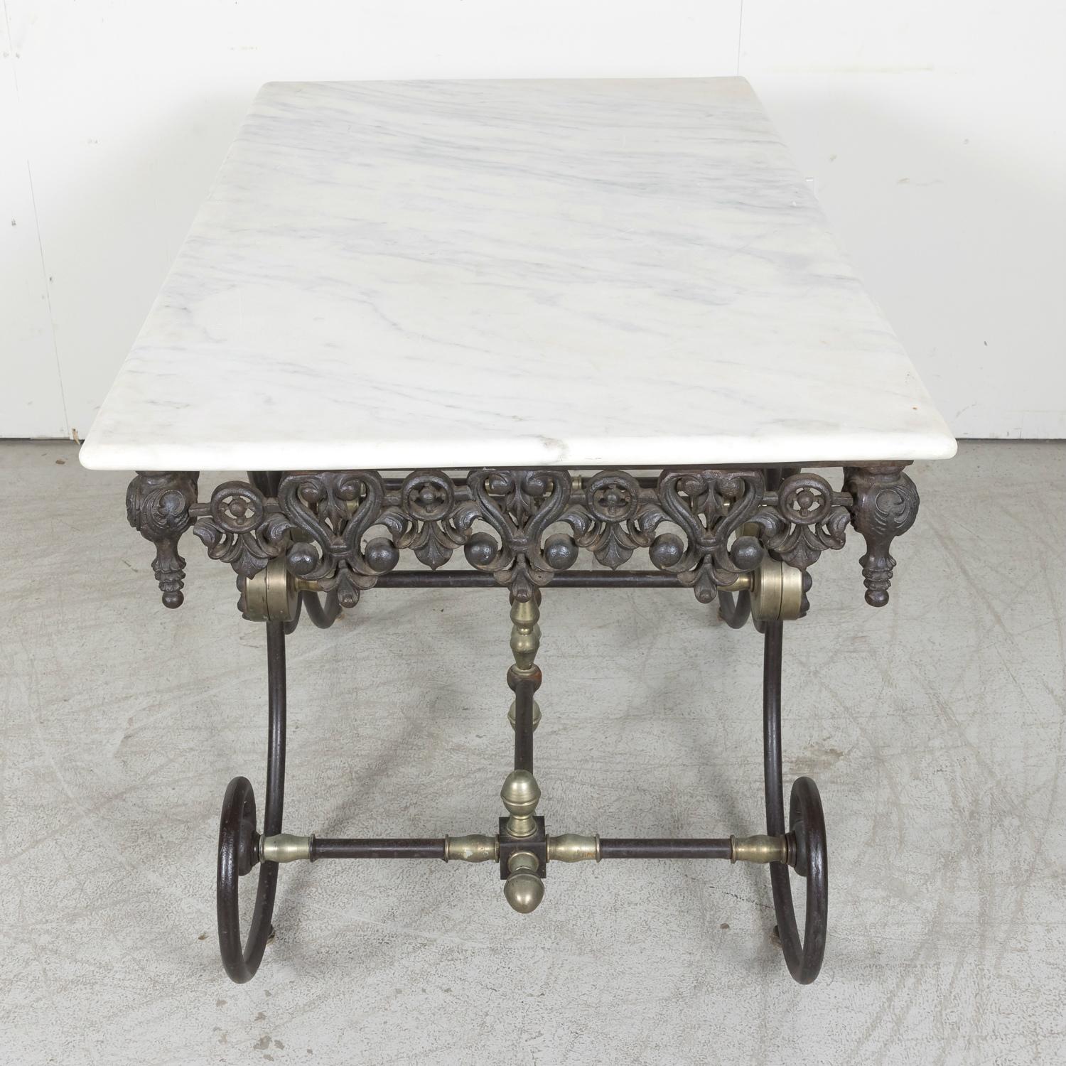 Vintage French Iron and Marble Patisserie or Pastry Table 11