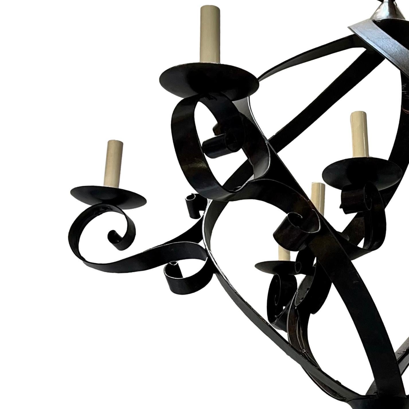 Vintage French Iron Chandelier For Sale 1