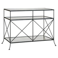 Vintage French Iron + Glass Console