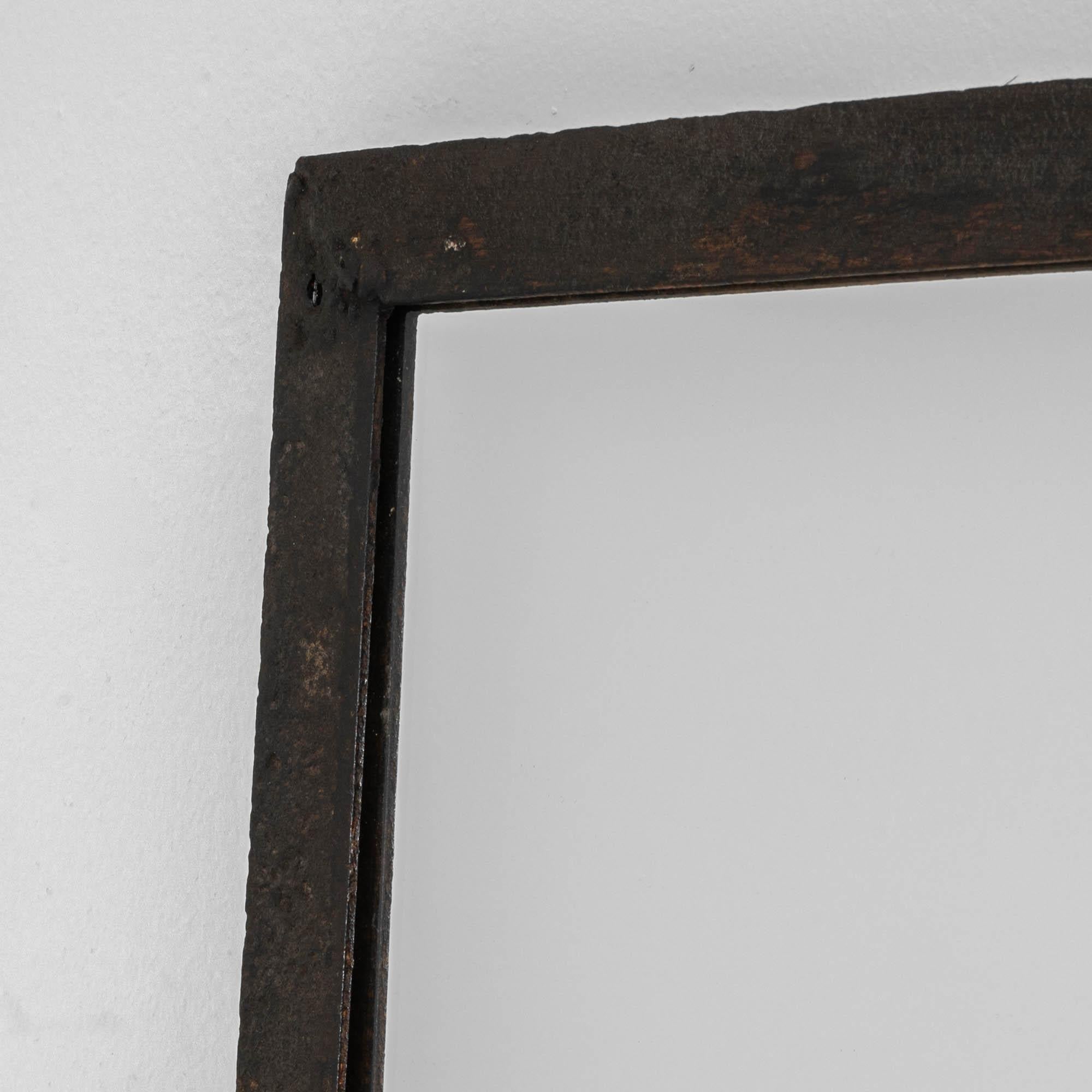 Vintage French Iron Grid-Spiegel im Angebot 3
