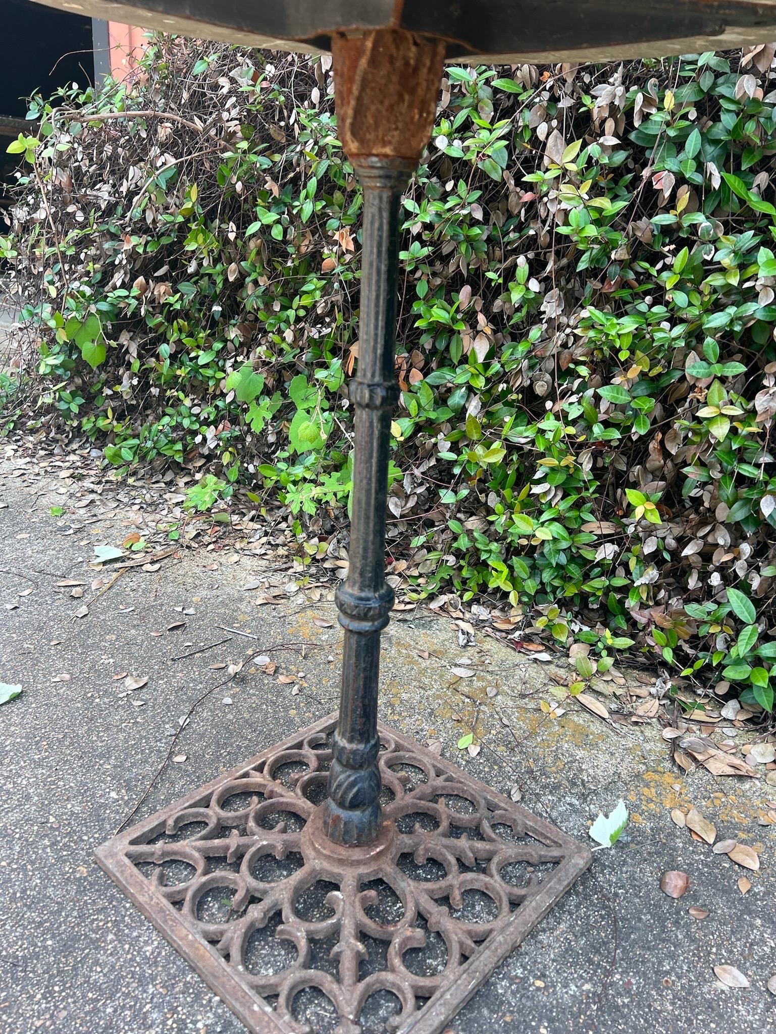 Vintage French Iron & Marble Bistro Table 11