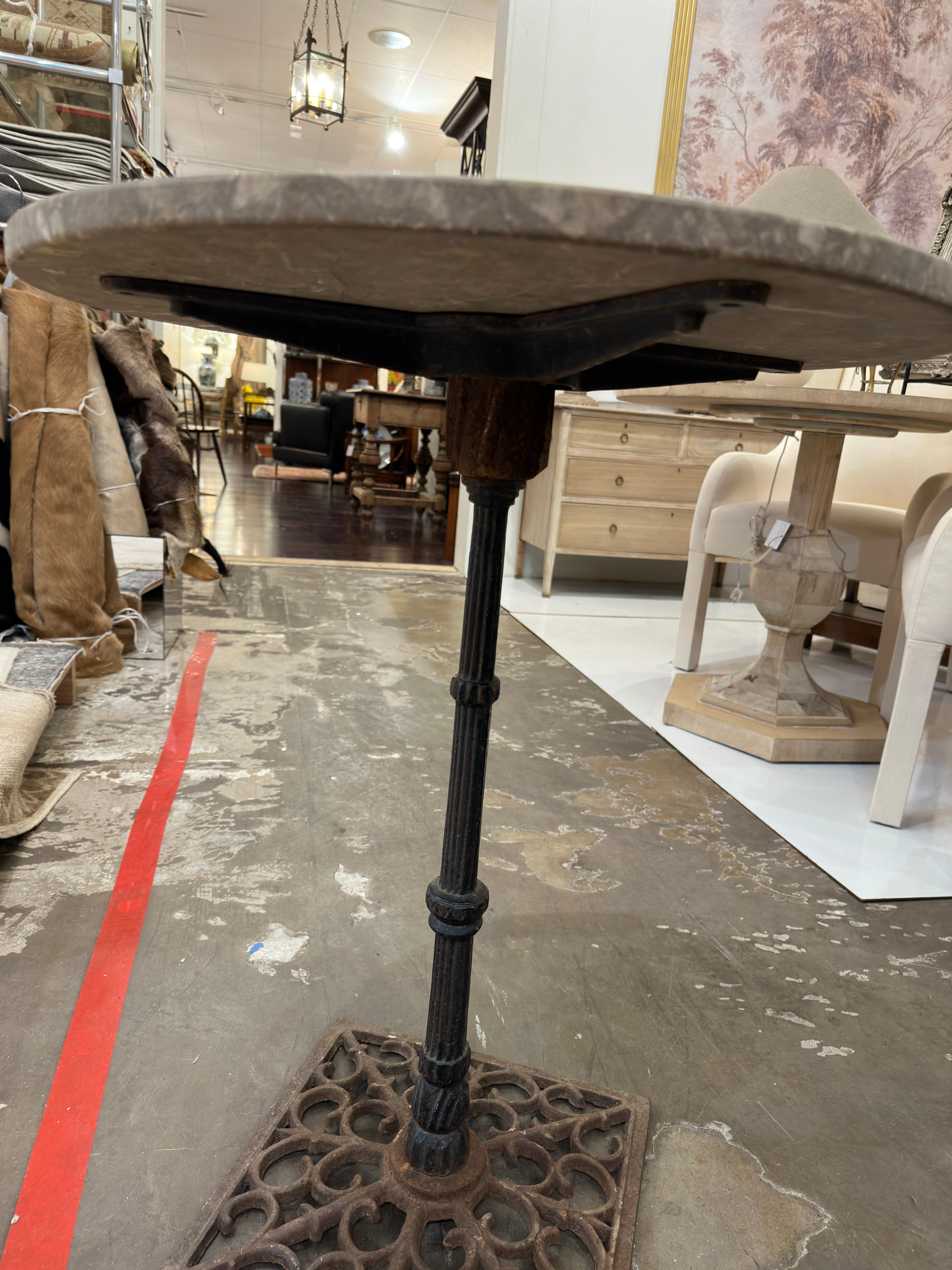 Vintage French Iron & Marble Bistro Table 14