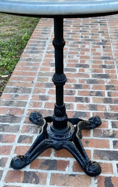 Vintage French Iron & Marble Bistro Table