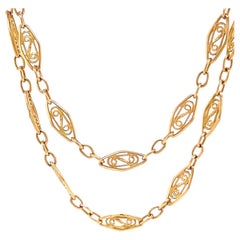 Vintage French-Italian 18 Karat Gold Fancy Link Necklace
