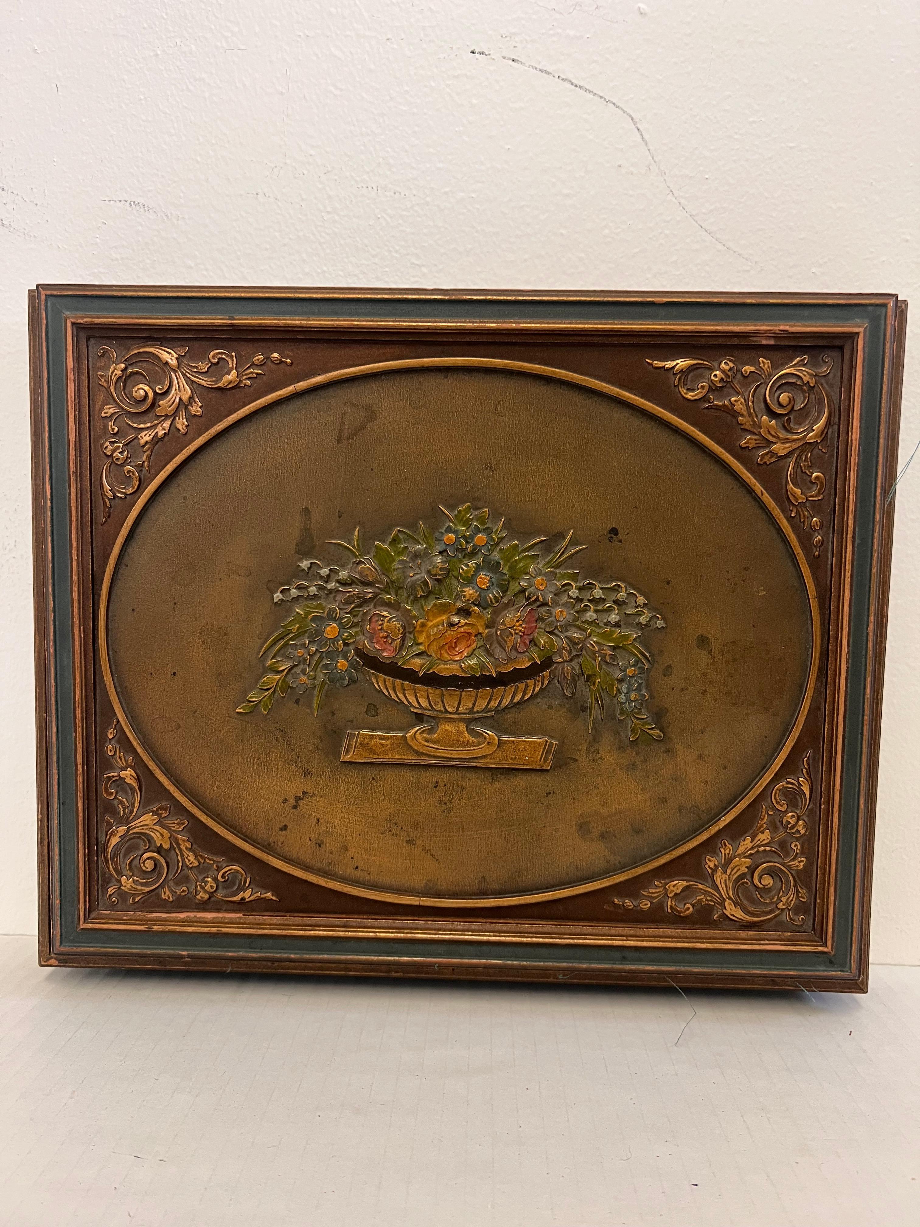 Late 20th Century Vintage French Italian Florentine Jewelry Accessory Wood Trinket Box For Sale