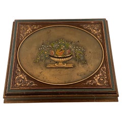 Vintage Français Italien Florentine Bijoux Accessoire Wood Wood Trinket Box