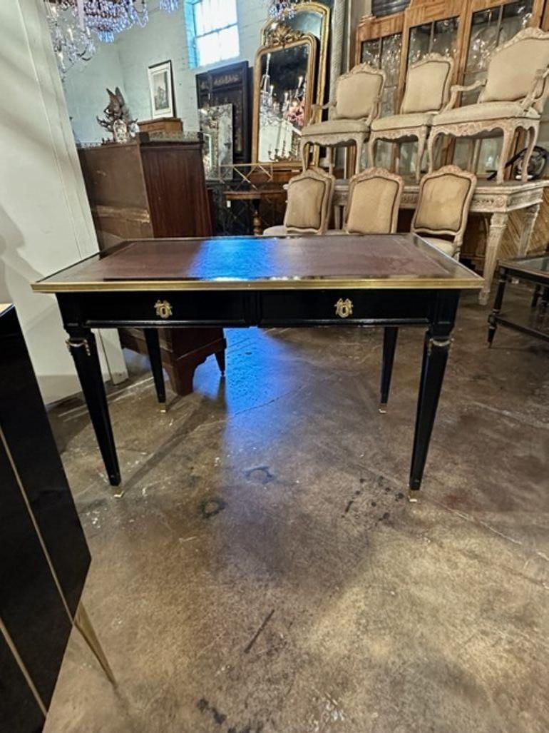 Wood Vintage French Jansen Manner Louis XVI Style Desk For Sale