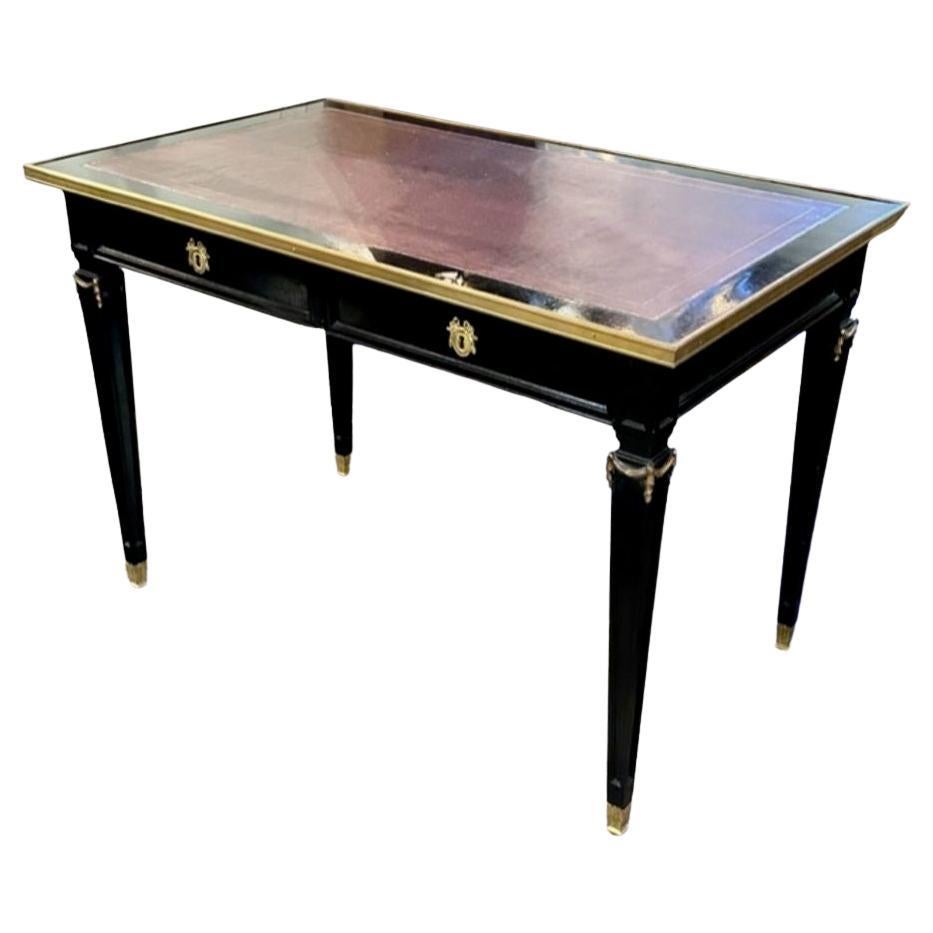 Vintage French Jansen Manner Louis XVI Style Desk For Sale
