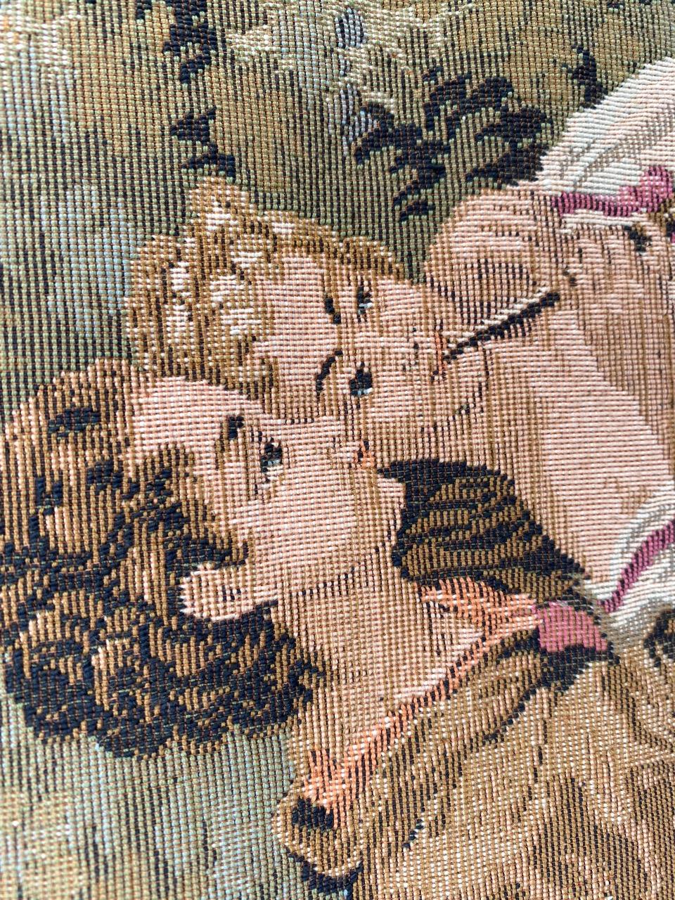 Bobyrug’s Vintage French Jaquar Aubusson Style Tapestry For Sale 3