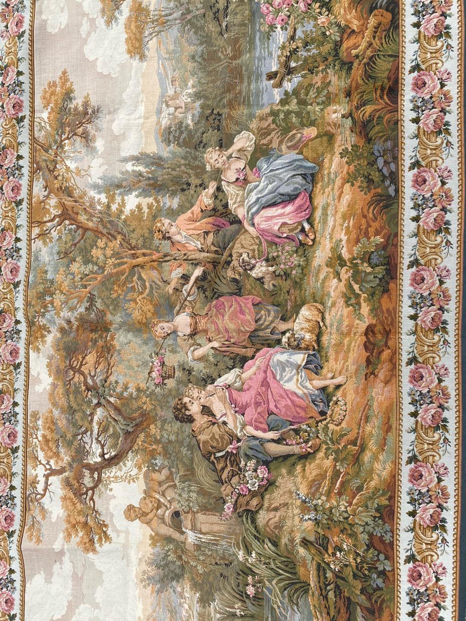 Bobyrug’s Vintage French Jaquar Aubusson Style Tapestry For Sale 5