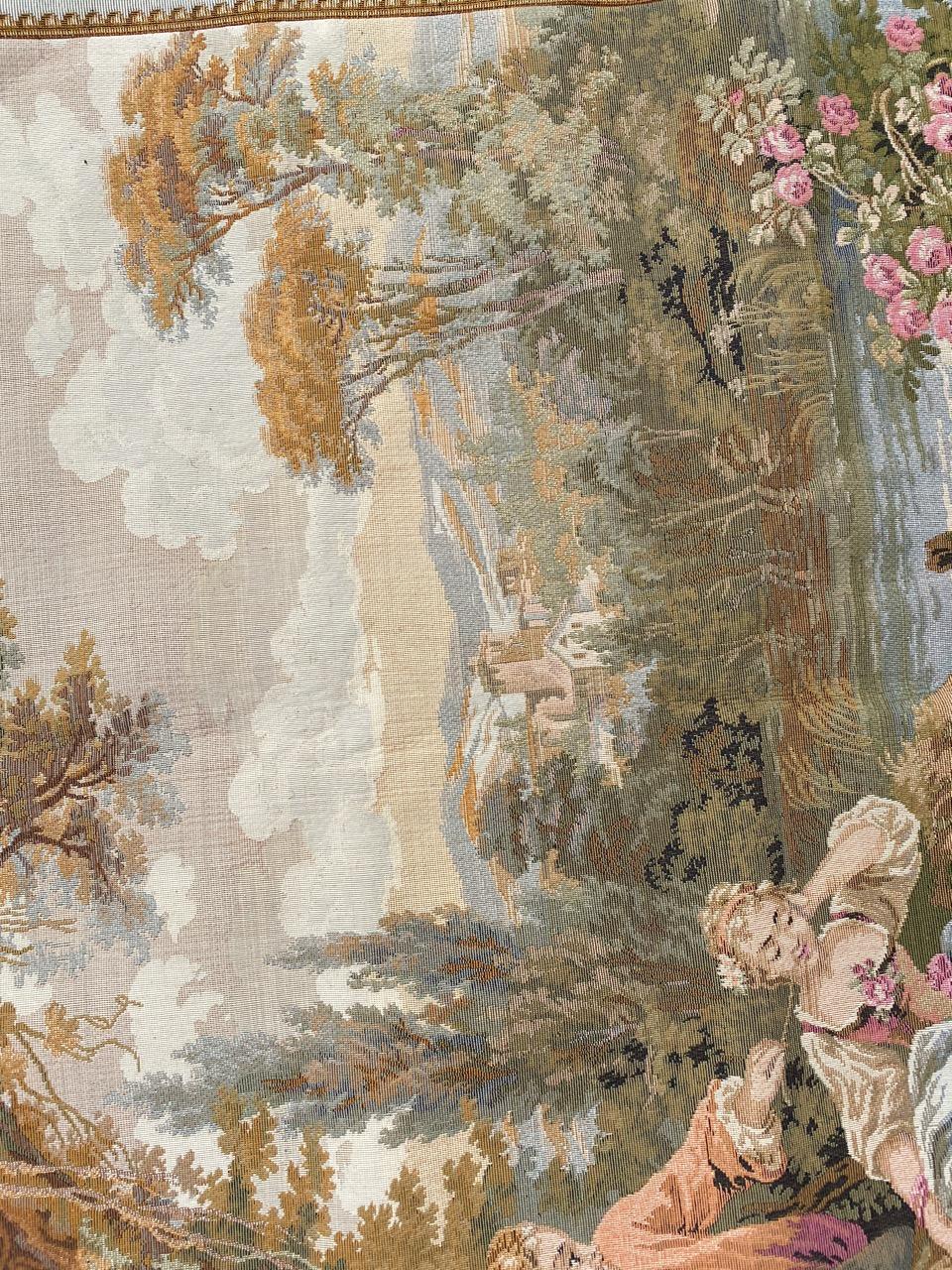 Französischer Jaquar-Wandteppich im Aubusson-Stil (Gewebt)
