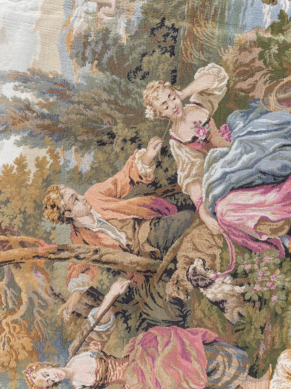 Französischer Jaquar-Wandteppich im Aubusson-Stil (Wolle)