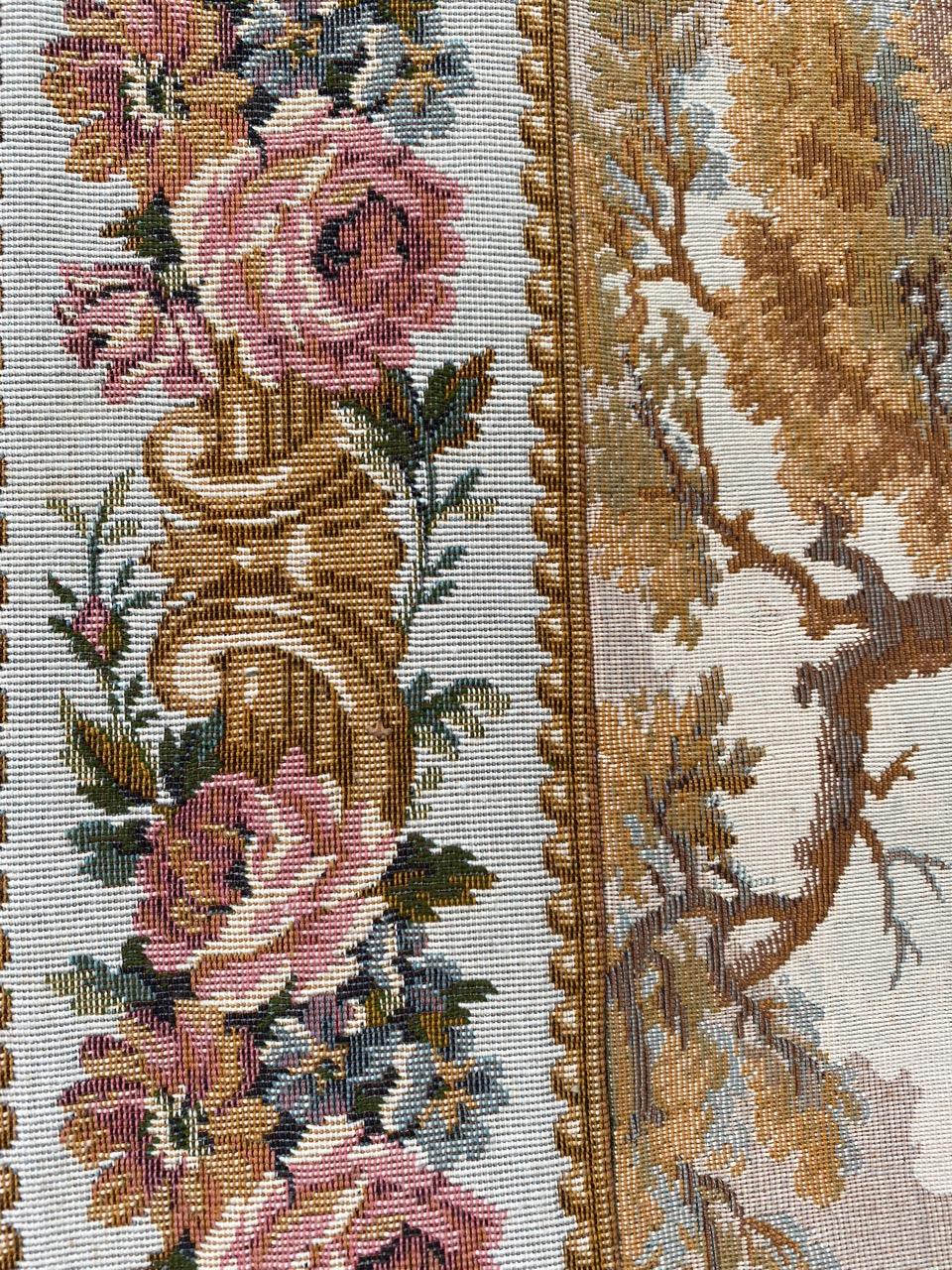 Bobyrug's Vintage Französisch Jaquar Aubusson Stil Wandteppich im Angebot 3