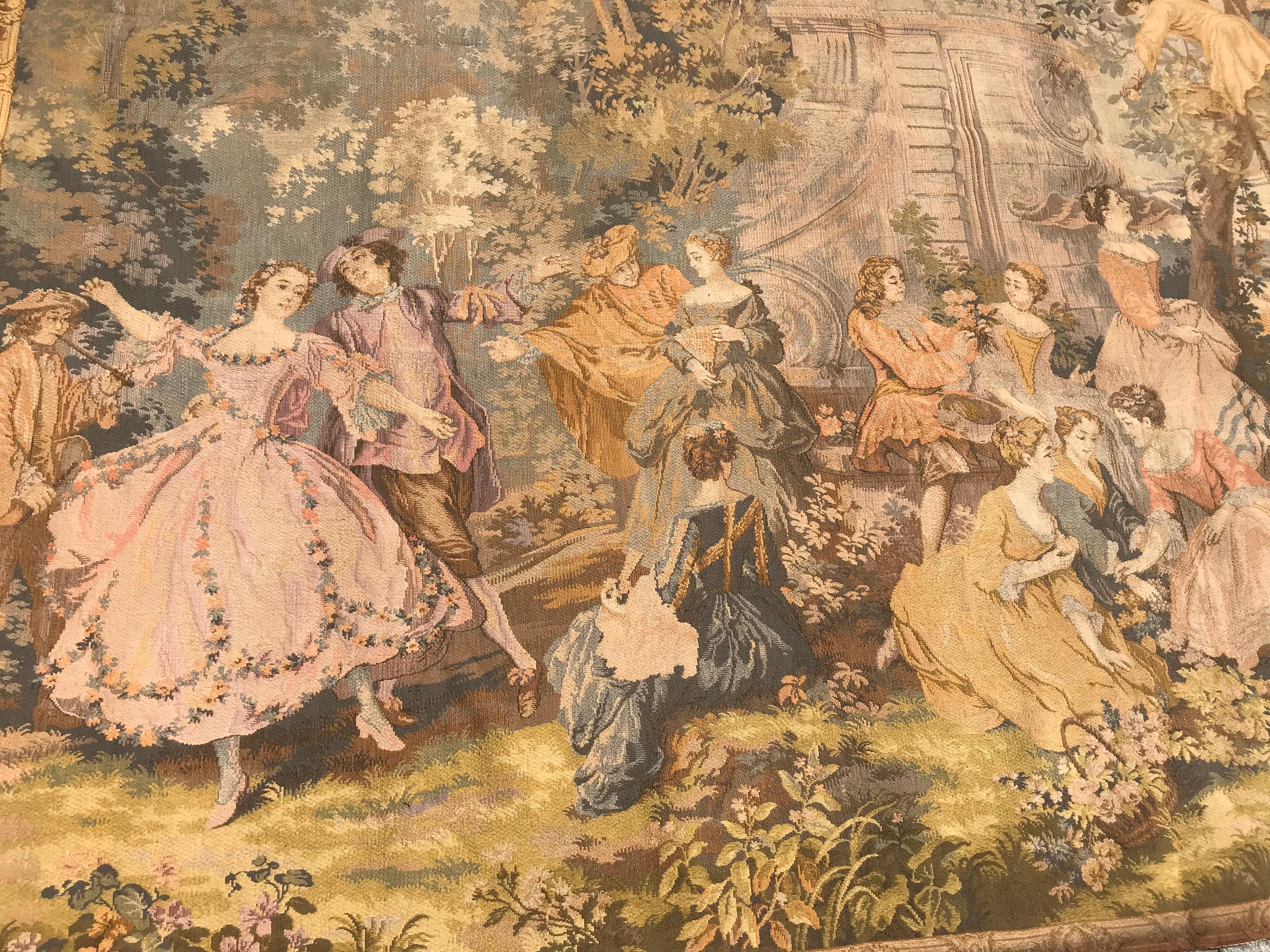 Vintage French Jaquar Tapestry Aubusson Style 1