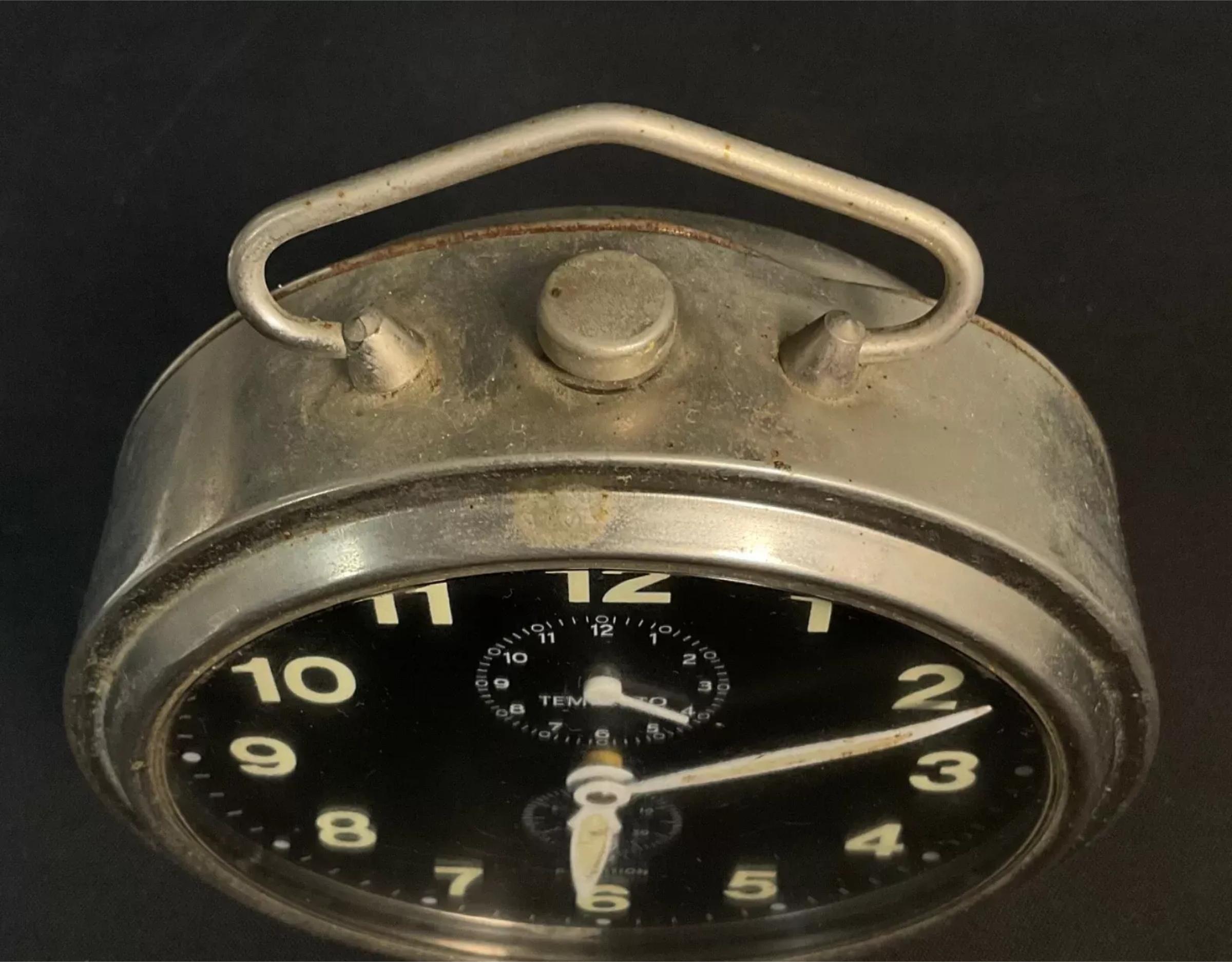 Vintage French JAZ Mechanischer Wecker, Metall, Repetitionsfunktion - 2Y613 im Angebot 1