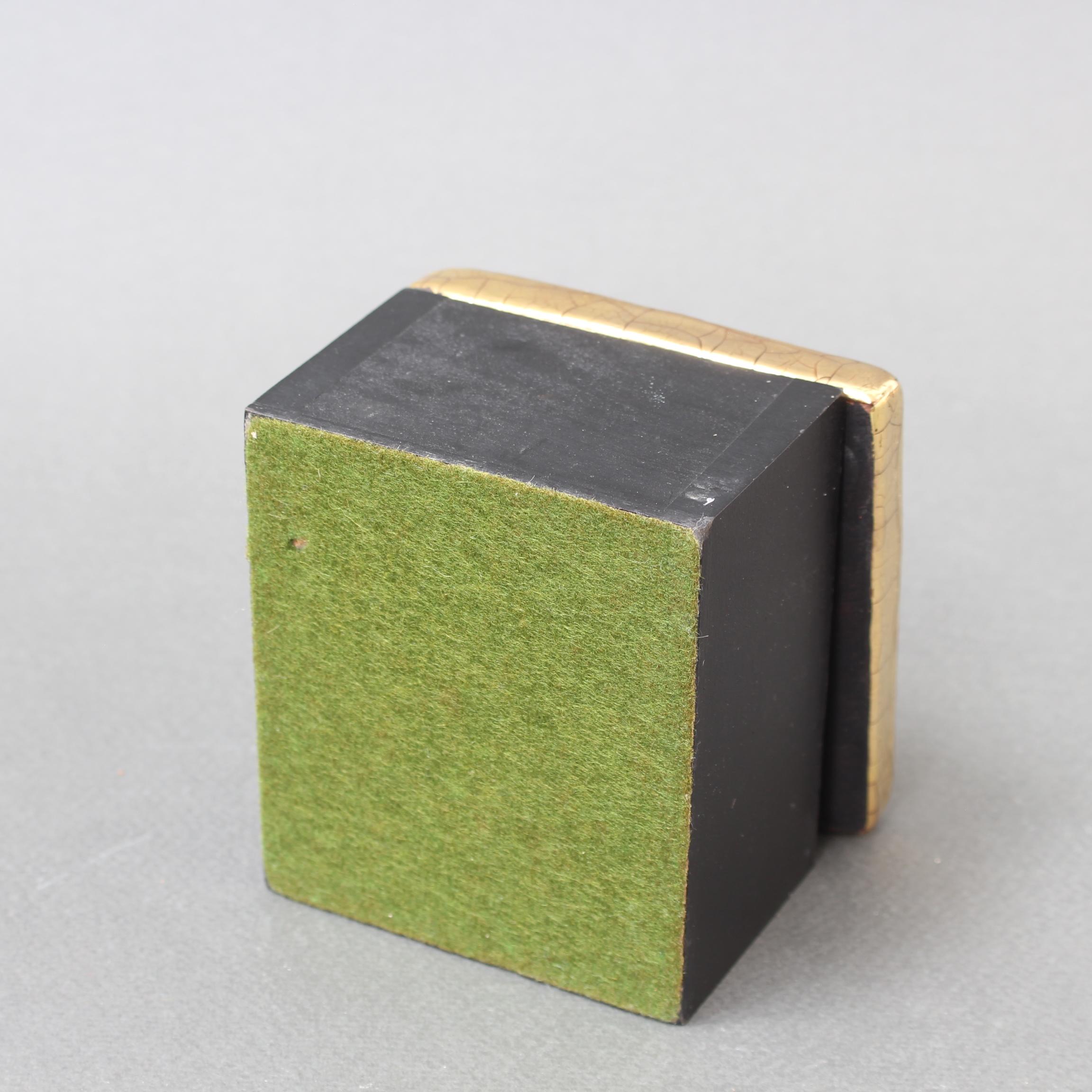 Vintage French Jewellery Box with Decorative Ceramic Lid by Mithé Espelt 4