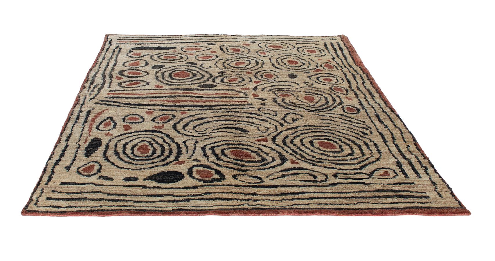 Hand-Knotted Vintage French Jute Rug