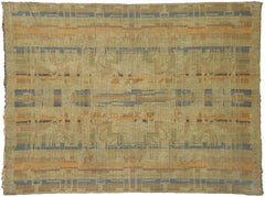 Vintage French Kilim with Modern Art Deco Style, Flatweave Kilim Rug