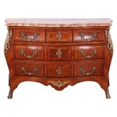Vintage French Kingwood Louis XV Bombe Commode Chest