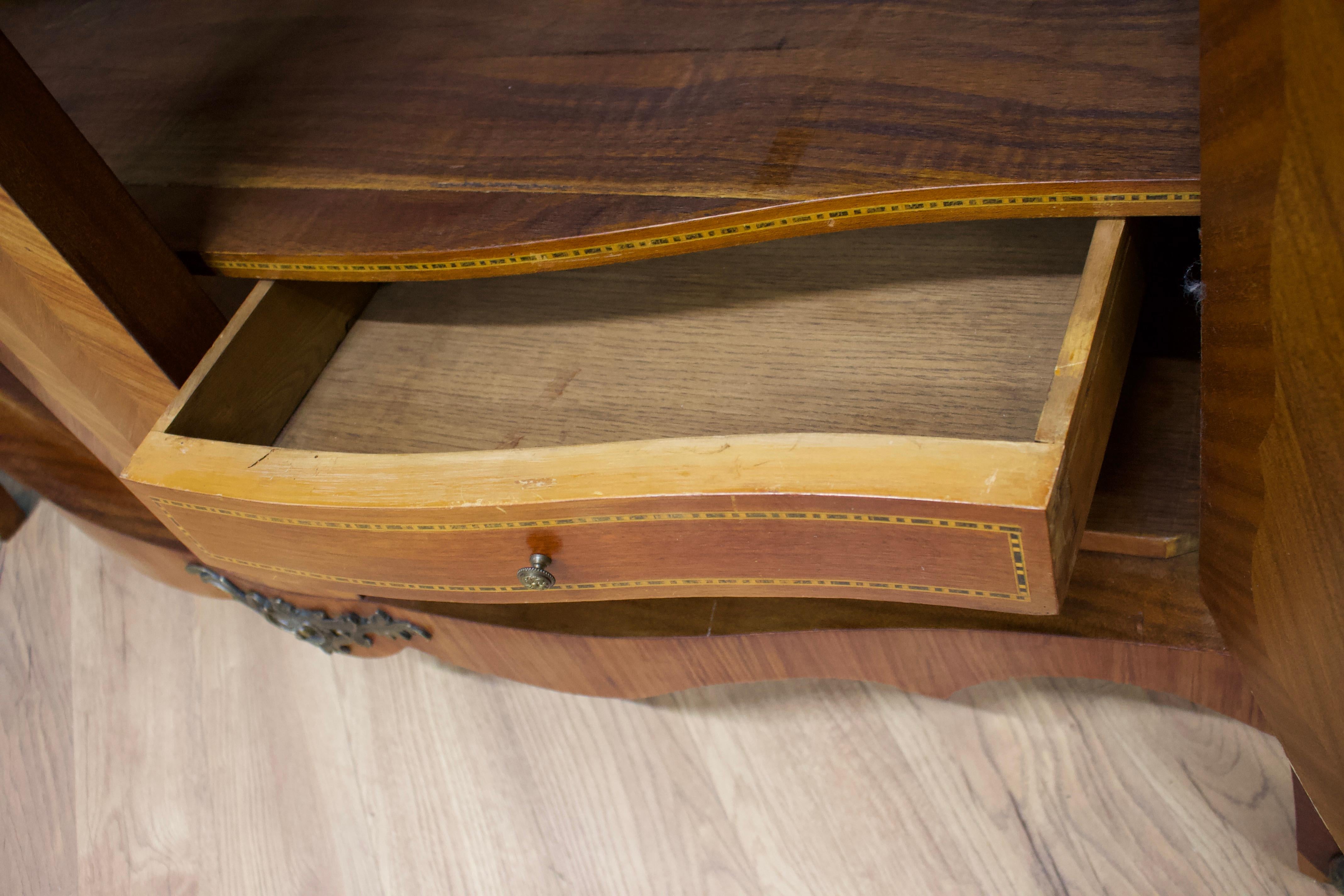 Vintage French Kingwood & Satinwood Marquetry Wardrobe / Linen Cupboard, 1910s 2