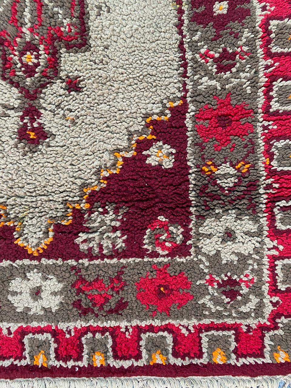 Hand-Knotted Vintage French Knotted Cogolin Rug For Sale