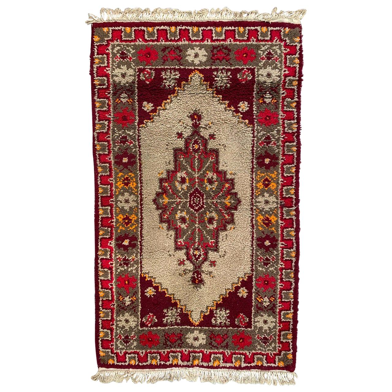 Vintage French Knotted Cogolin Rug For Sale