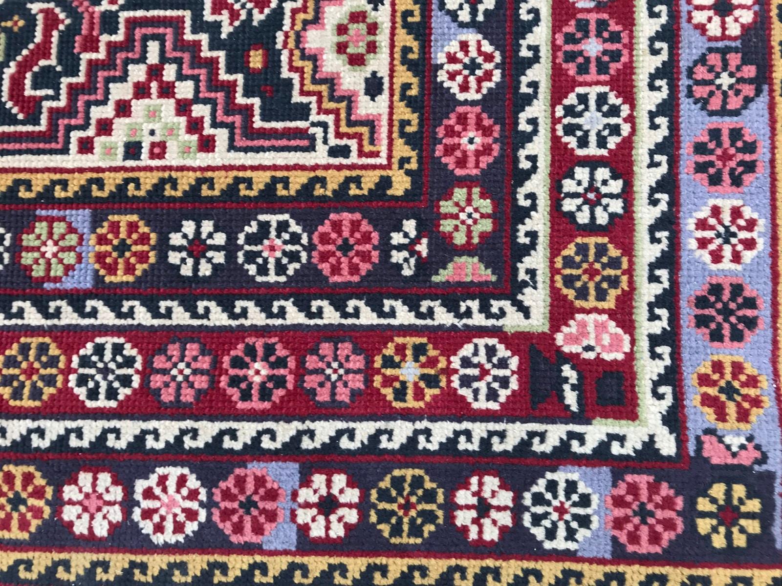 Bakshaish Vintage French Knotted Rug Persian Shiraz Style