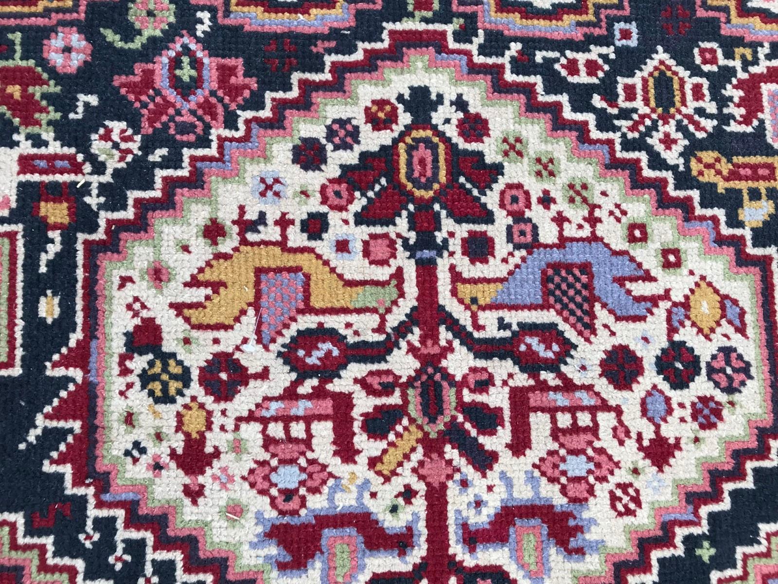 Vintage French Knotted Rug Persian Shiraz Style 2