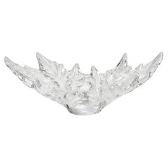 Vintage French Lalique Champs-Elysee Leaf Form Centerpiece Crystal Bowl