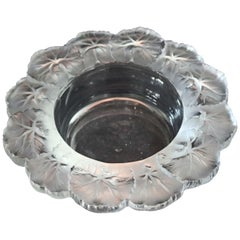 Vintage French Lalique Crystal Opalescent Floral Form Bowl, Signed, circa 1930
