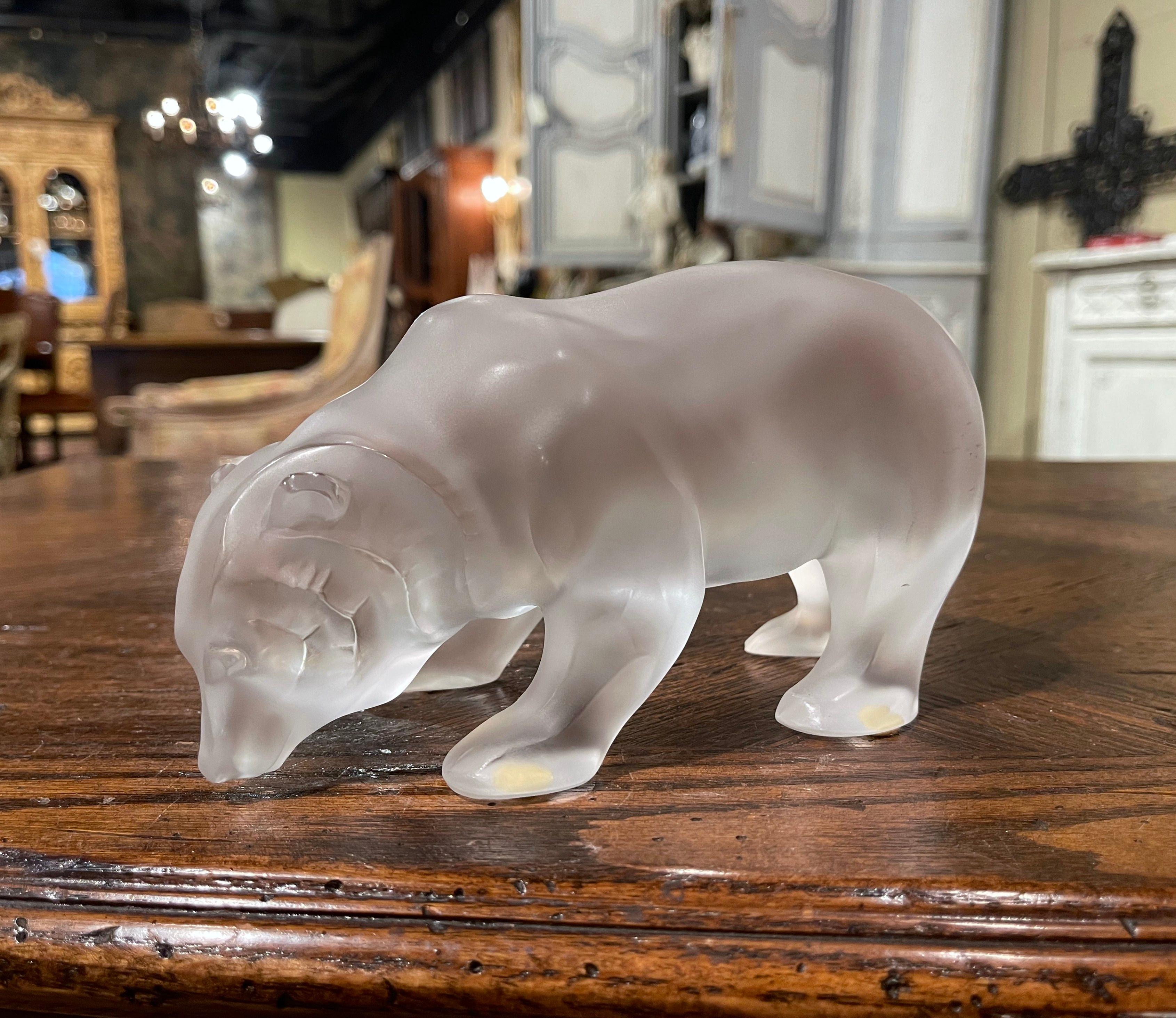 crystal polar bear figurine