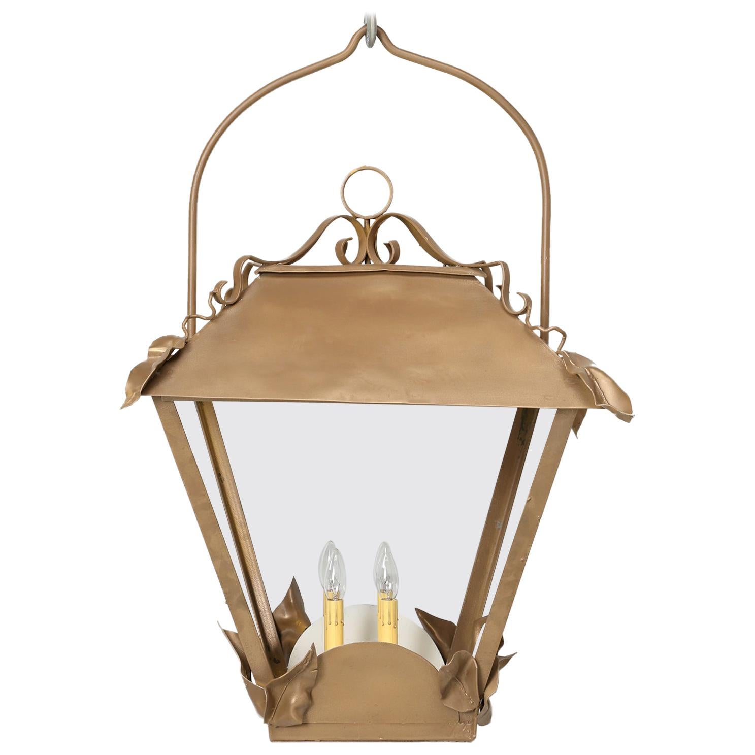 Vintage French Lantern Restored with American Sockets For Sale