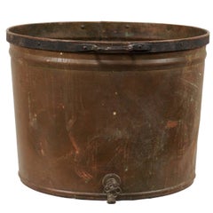 Vintage French Large Copper Kitchen Pot with Handles, Spout and Lovely Patina