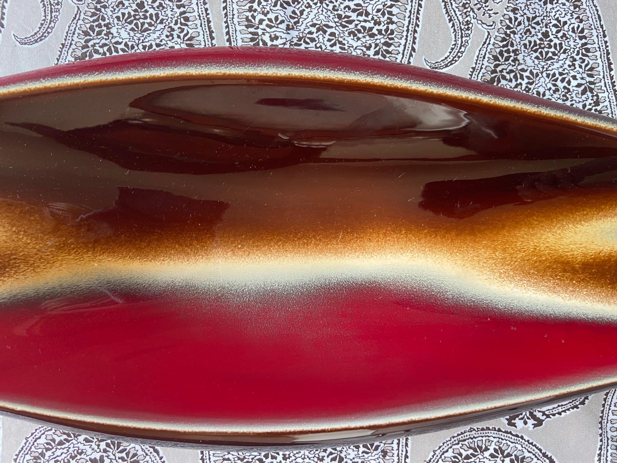 Français Vintage French large Verceram Fruit Bowl, 1950s en vente