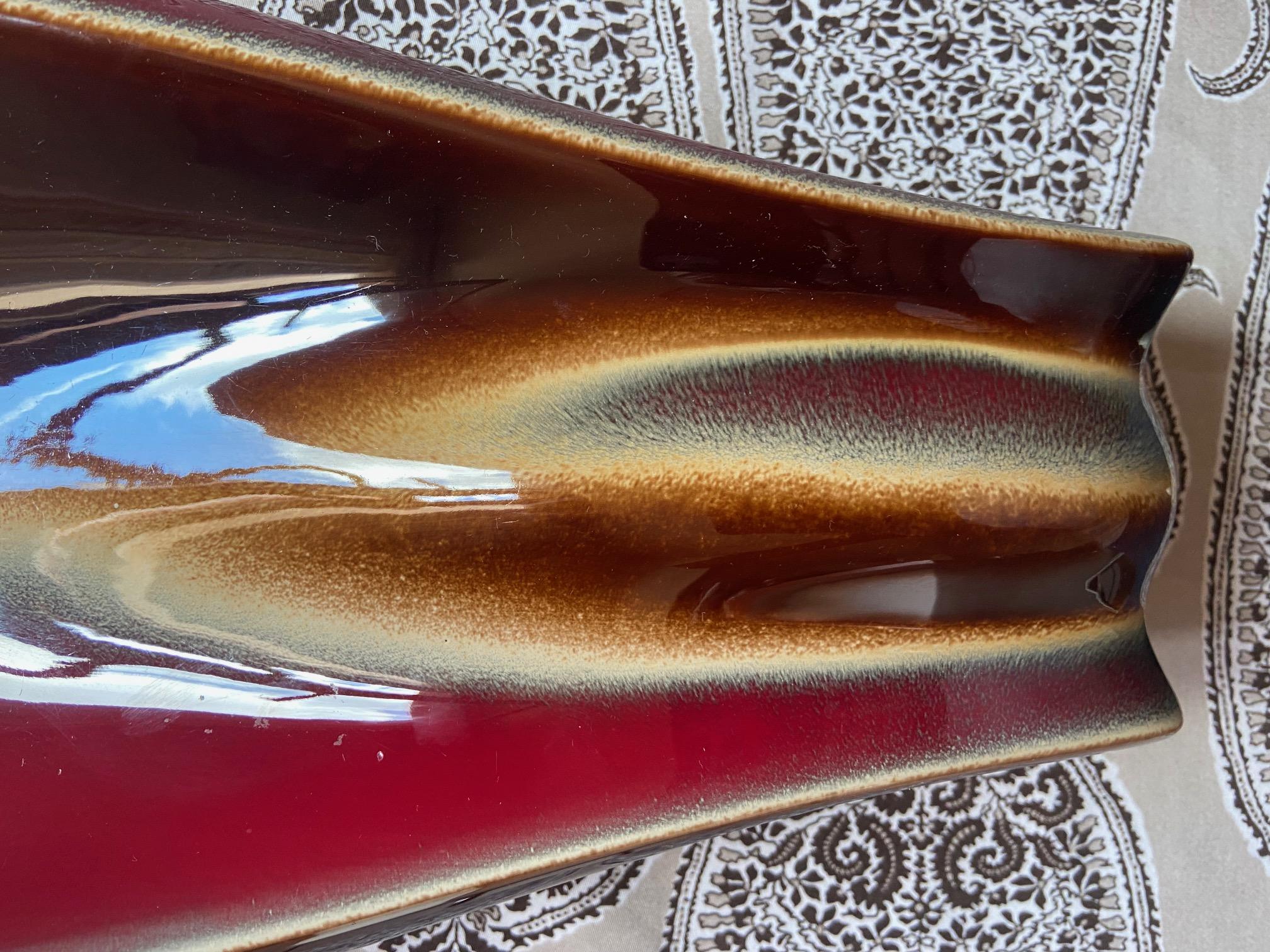 Vernissé Vintage French large Verceram Fruit Bowl, 1950s en vente