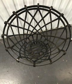 Vintage French Wrought Iron Garden Urn, 20th Century, 18\" Diameter