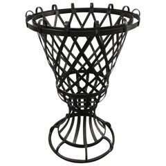 Used French Lattice Iron Garden Urn