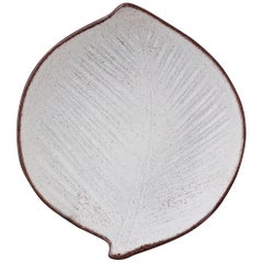 Vintage French Leaf-Shaped Ceramic Dish by Marcel Guillot, circa 1960s