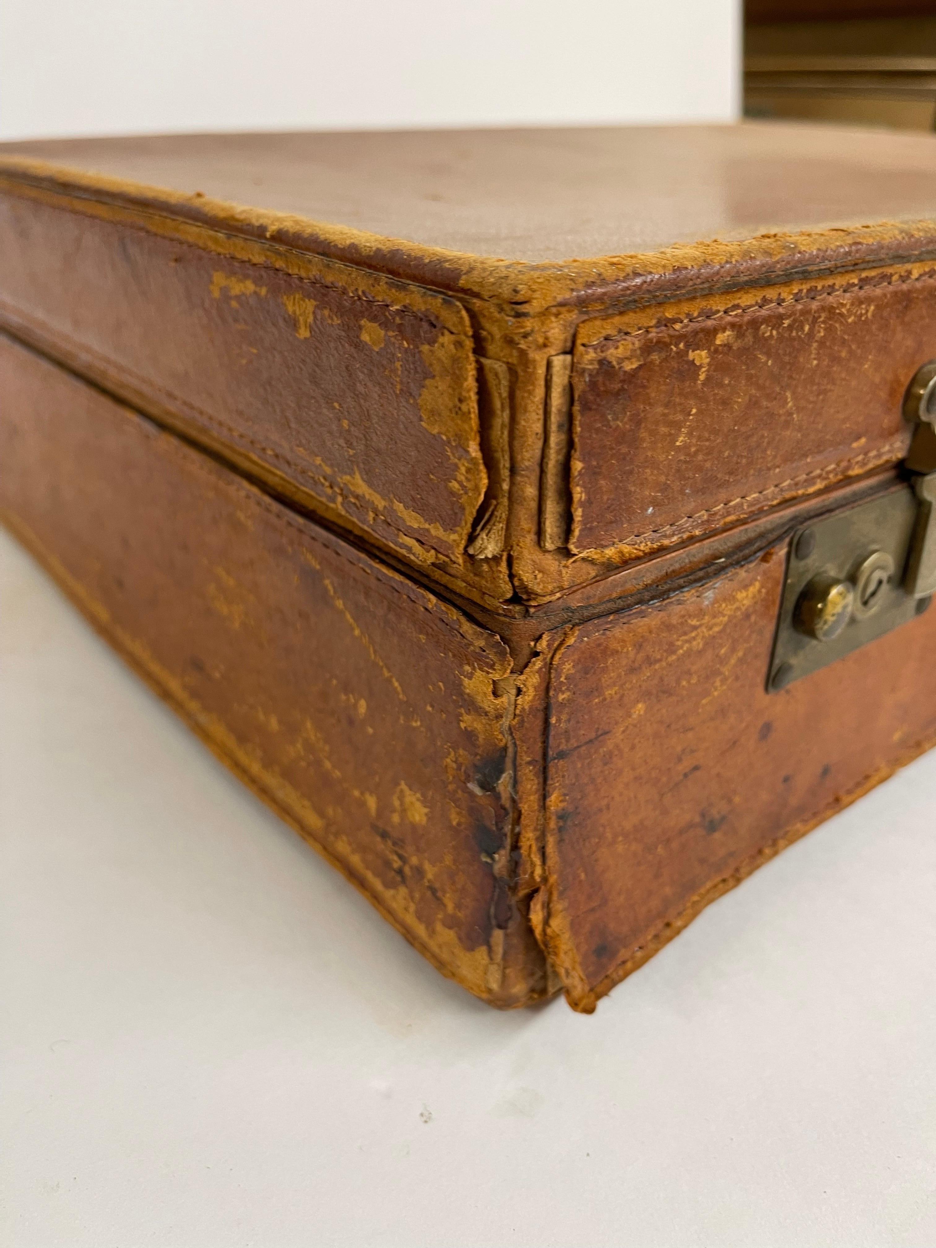 Vintage French Leather Briefcase by Lederer de Paris For Sale 3
