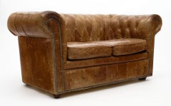 Vintage French Leather Chesterfield